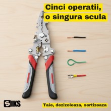 Cleste Multifunctional pentru Electricieni SIKS, Dezizolare Fire de 1,5-6 mmp, Sertizare Papuci Izolati, Lungime 20,5 cm, Pli...