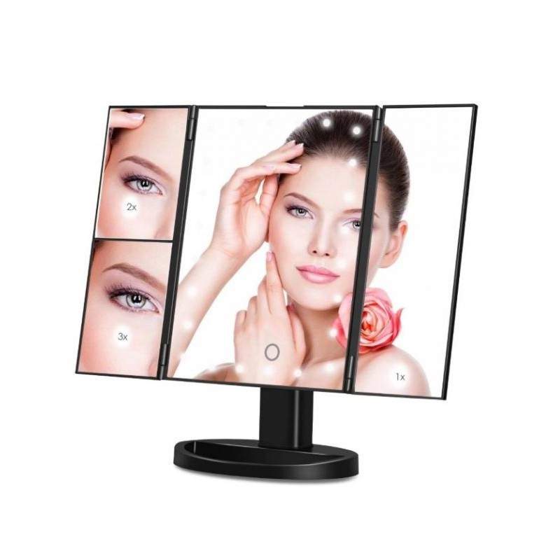 Oglinda cosmetica EDAR cu efect de marire x2, x3, pentru machiaj, tip carte Oglinda cosmetica EDAR cu efect de marire x2, x3, pentru machiaj, tip carte