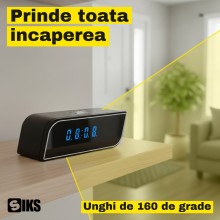 Camera de Supraveghere WiFi Tip Ceas Digital SIKS, Full HD 1080p, Unghi de 160 de Grade, Vedere pe Timp de Noapte, Detectie d... Camera de Supraveghere WiFi Tip Ceas Digital SIKS, Full HD 1080p, Unghi de 160 de Grade, Vedere pe Timp de Noapte, Detectie d...