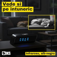 Camera de Supraveghere WiFi Tip Ceas Digital SIKS, Full HD 1080p, Unghi de 160 de Grade, Vedere pe Timp de Noapte, Detectie d... Camera de Supraveghere WiFi Tip Ceas Digital SIKS, Full HD 1080p, Unghi de 160 de Grade, Vedere pe Timp de Noapte, Detectie d...