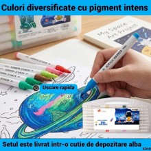 Set 36 Markere Acrilice Profesionale EDAR, Culori Permanente Rezistente la Apa, pentru Pictura pe Sticla, Lemn, Ceramica, Met...