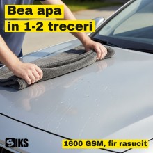 Laveta Microfibra Uscare Auto SIKS, 50 x 80 cm, 1600 GSM, Fir Rasucit Super Absorbant, Nu Zgarie Vopseaua sau Folia PPF