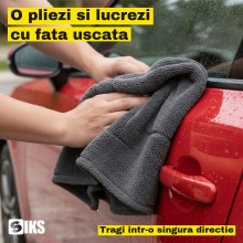 Laveta Microfibra Uscare Auto SIKS, 50 x 80 cm, 1600 GSM, Fir Rasucit Super Absorbant, Nu Zgarie Vopseaua sau Folia PPF