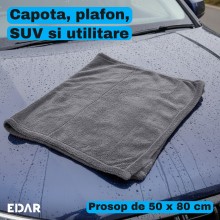 Laveta Microfibra Uscare Auto EDAR, 50 x 80 cm, 1600 GSM, Fir Rasucit Super Absorbant, Nu Zgarie Vopseaua sau Folia PPF