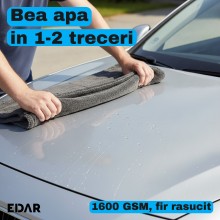 Laveta Microfibra Uscare Auto EDAR, 50 x 80 cm, 1600 GSM, Fir Rasucit Super Absorbant, Nu Zgarie Vopseaua sau Folia PPF