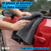 Laveta Microfibra Uscare Auto EDAR, 50 x 80 cm, 1600 GSM, Fir Rasucit Super Absorbant, Nu Zgarie Vopseaua sau Folia PPF