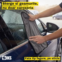 Laveta Microfibra Uscare Auto SIKS, 50 x 90 cm XL, 850 GSM, Doua Fete, Tesatura Tip Fagure si Partea Plusata, pentru Caroseri...