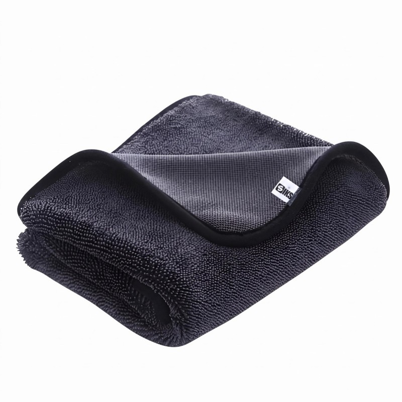 Laveta Microfibra Uscare Auto SIKS, 30 x 50 cm, 850 GSM, Doua Fete, Tesatura Tip Fagure si Partea Plusata, pentru Caroserie s...