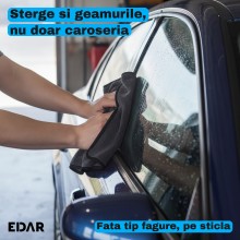 Laveta Microfibra Uscare Auto EDAR, 30 x 50 cm, 850 GSM, Doua Fete, Tesatura Tip Fagure si Partea Plusata, pentru Caroserie s...