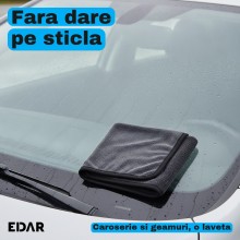 Laveta Microfibra Uscare Auto EDAR, 30 x 50 cm, 850 GSM, Doua Fete, Tesatura Tip Fagure si Partea Plusata, pentru Caroserie s...