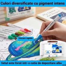 Set 48 Markere Acrilice Profesionale EDAR, Culori Permanente Rezistente la Apa, pentru Pictura pe Sticla, Lemn, Ceramica, Met...