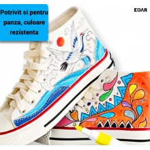 Set 60 Markere Acrilice Profesionale EDAR, Culori Permanente Rezistente la Apa, pentru Pictura pe Sticla, Lemn, Ceramica, Met...