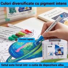 Set 60 Markere Acrilice Profesionale EDAR, Culori Permanente Rezistente la Apa, pentru Pictura pe Sticla, Lemn, Ceramica, Met...