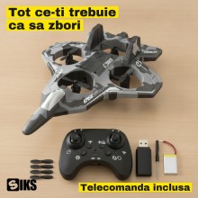 Avion de Vanatoare RC Drona cu Telecomanda SIKS, 2.4 GHz, Raza 40 m, Autonomie 6-8 Minute, Giroscop 6 Axe, Mentinere Altitudi...
