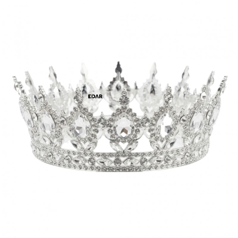 Coroana Decorativa pentru Tort EDAR Topper Premium, Diadema Rotunda Argintie cu Cristale, Diametru 15.5 cm, Decor Elegant pen... Coroana Decorativa pentru Tort EDAR Topper Premium, Diadema Rotunda Argintie cu Cristale, Diametru 15.5 cm, Decor Elegant pen...