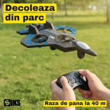 Avion de Vanatoare RC cu Telecomanda SIKS, 2.4 GHz, Raza 40 m, Autonomie 8 Minute, Giroscop 6 Axe, Mentinere Altitudine, Casc...