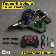 Drona Quadcopter cu Telecomanda SIKS, Model Avion de Vanatoare, 2.4 GHz, Raza 40 m, Autonomie 6-8 Minute, Lumini LED in Patru... Drona Quadcopter cu Telecomanda SIKS, Model Avion de Vanatoare, 2.4 GHz, Raza 40 m, Autonomie 6-8 Minute, Lumini LED in Patru...
