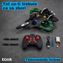 Drona Quadcopter cu Telecomanda EDAR, Model Avion de Vanatoare, 2.4 GHz, Raza 40 m, Autonomie 6-8 Minute, Lumini LED in Patru... Drona Quadcopter cu Telecomanda EDAR, Model Avion de Vanatoare, 2.4 GHz, Raza 40 m, Autonomie 6-8 Minute, Lumini LED in Patru...