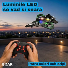 Drona Quadcopter cu Telecomanda EDAR, Model Avion de Vanatoare, 2.4 GHz, Raza 40 m, Autonomie 6-8 Minute, Lumini LED in Patru... Drona Quadcopter cu Telecomanda EDAR, Model Avion de Vanatoare, 2.4 GHz, Raza 40 m, Autonomie 6-8 Minute, Lumini LED in Patru...