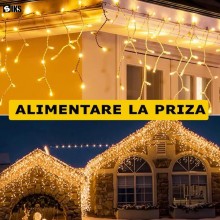 Instalatie Craciun Tip Turturi SIKS, 25 Metri, 600 Led-uri, Pentru Casa / Gradina / Gard, Cu 1 Joc De Lumini Si Efect FLASH, ...