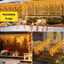 Instalatie Craciun Tip Turturi SIKS, 25 Metri, 600 Led-uri, Pentru Casa / Gradina / Gard, Cu 1 Joc De Lumini Si Efect FLASH, ...