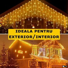 Instalatie Craciun Tip Turturi SIKS, 25 Metri, 600 Led-uri, Pentru Casa / Gradina / Gard, Cu 1 Joc De Lumini Si Efect FLASH, ...