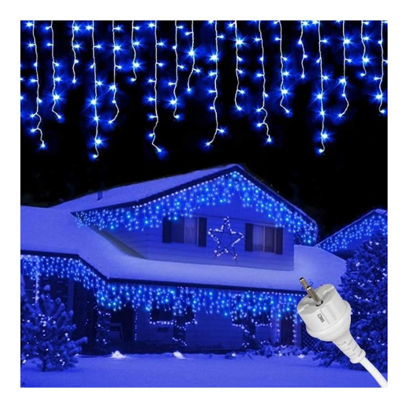 Instalatie Craciun Tip Turturi SIKS, 25 Metri, 600 Led-uri, Pentru Casa / Gradina / Gard, Cu 1 Joc De Lumini Si Efect FLASH, ... Instalatie Craciun Tip Turturi SIKS, 25 Metri, 600 Led-uri, Pentru Casa / Gradina / Gard, Cu 1 Joc De Lumini Si Efect FLASH, ...