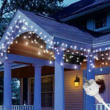 Instalatie Craciun Tip Turturi SIKS, 25 Metri, 600 Led-uri, Pentru Casa / Gradina / Gard, Cu 1 Joc De Lumini Si Efect FLASH ,...