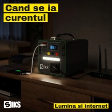 Statie de Alimentare Portabila SIKS, 192 Wh LiFePO4, 300 W, Priza 220 V, 2 x USB, Lampa LED, Incarcare Solara, pentru Camping... Statie de Alimentare Portabila SIKS, 192 Wh LiFePO4, 300 W, Priza 220 V, 2 x USB, Lampa LED, Incarcare Solara, pentru Camping...