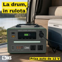 Statie de Alimentare Portabila SIKS, 576 Wh LiFePO4, 600 W, 2 Prize 220 V, 5 x USB si USB-C 36 W, Priza Auto 12 V, Incarcare ... Statie de Alimentare Portabila SIKS, 576 Wh LiFePO4, 600 W, 2 Prize 220 V, 5 x USB si USB-C 36 W, Priza Auto 12 V, Incarcare ...