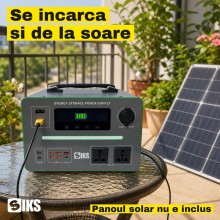 Statie de Alimentare Portabila SIKS, 576 Wh LiFePO4, 600 W, 2 Prize 220 V, 5 x USB si USB-C 36 W, Priza Auto 12 V, Incarcare ... Statie de Alimentare Portabila SIKS, 576 Wh LiFePO4, 600 W, 2 Prize 220 V, 5 x USB si USB-C 36 W, Priza Auto 12 V, Incarcare ...
