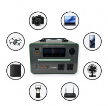 Statie de Alimentare Portabila EDAR, 576 Wh LiFePO4, 600 W, 2 Prize 220 V, 5 x USB si USB-C 36 W, Priza Auto 12 V, Incarcare ...