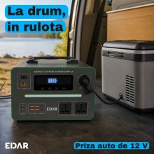 Statie de Alimentare Portabila EDAR, 576 Wh LiFePO4, 600 W, 2 Prize 220 V, 5 x USB si USB-C 36 W, Priza Auto 12 V, Incarcare ... Statie de Alimentare Portabila EDAR, 576 Wh LiFePO4, 600 W, 2 Prize 220 V, 5 x USB si USB-C 36 W, Priza Auto 12 V, Incarcare ...