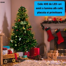 Instalatie Luminoasa de Craciun Tip Cascada EDAR, pentru Brad, 400 LED-uri Alb Cald, 16 Fire x 2 m, Suport pentru Varf, 8 Joc... Instalatie Luminoasa de Craciun Tip Cascada EDAR, pentru Brad, 400 LED-uri Alb Cald, 16 Fire x 2 m, Suport pentru Varf, 8 Joc...
