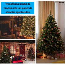 Instalatie Luminoasa de Craciun Tip Cascada EDAR, pentru Brad, 400 LED-uri Alb Cald, 16 Fire x 2 m, Suport pentru Varf, 8 Joc... Instalatie Luminoasa de Craciun Tip Cascada EDAR, pentru Brad, 400 LED-uri Alb Cald, 16 Fire x 2 m, Suport pentru Varf, 8 Joc...