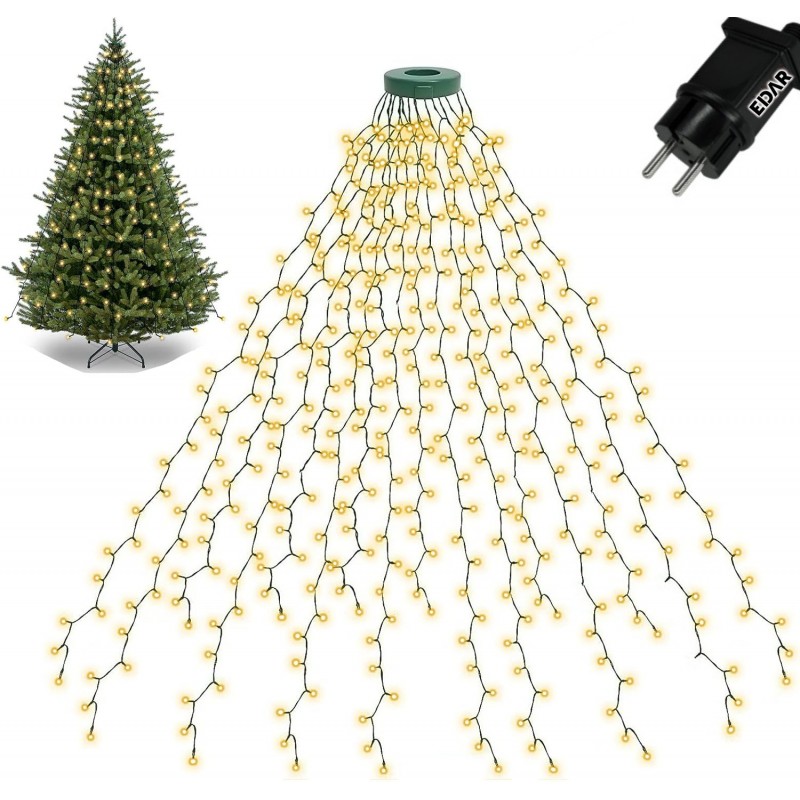 Instalatie Luminoasa de Craciun Tip Cascada EDAR, pentru Brad, 400 LED-uri Alb Cald, 16 Fire x 2 m, Suport pentru Varf, 8 Joc... Instalatie Luminoasa de Craciun Tip Cascada EDAR, pentru Brad, 400 LED-uri Alb Cald, 16 Fire x 2 m, Suport pentru Varf, 8 Joc...