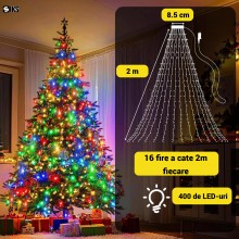 Instalatie Brad De Tip Cascada SIKS Cu Suport Pentru Varf, 400 LED-uri, 16 fire x 2 Metri Lungime, 8 Jocuri De Lumini, Pentru... Instalatie Brad De Tip Cascada SIKS Cu Suport Pentru Varf, 400 LED-uri, 16 fire x 2 Metri Lungime, 8 Jocuri De Lumini, Pentru...