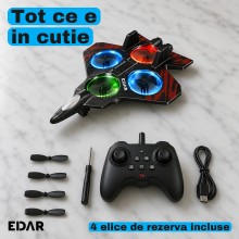 Avion Jet RC cu Telecomanda EDAR, Iluminare LED, 4 Elice de Rezerva Incluse, 2.4 GHz, Raza 40 m, Zbor 6-8 Minute, Mentinere A... Avion Jet RC cu Telecomanda EDAR, Iluminare LED, 4 Elice de Rezerva Incluse, 2.4 GHz, Raza 40 m, Zbor 6-8 Minute, Mentinere A...