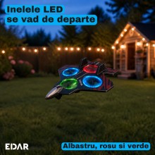 Avion Jet RC cu Telecomanda EDAR, Iluminare LED, 4 Elice de Rezerva Incluse, 2.4 GHz, Raza 40 m, Zbor 6-8 Minute, Mentinere A... Avion Jet RC cu Telecomanda EDAR, Iluminare LED, 4 Elice de Rezerva Incluse, 2.4 GHz, Raza 40 m, Zbor 6-8 Minute, Mentinere A...