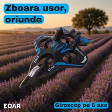 Avion de Lupta RC EDAR Fighter, Telecomanda 2.4 GHz, Spuma EPP, 4 Elice Protejate, Raza 40 m, Mentinere Altitudine, Rotiri 36... Avion de Lupta RC EDAR Fighter, Telecomanda 2.4 GHz, Spuma EPP, 4 Elice Protejate, Raza 40 m, Mentinere Altitudine, Rotiri 36...