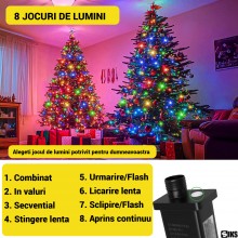Instalatie Brad De Tip Cascada SIKS Cu Suport Pentru Varf, 400 LED-uri, 16 fire x 2 Metri Lungime, 8 Jocuri De Lumini, Pentru... Instalatie Brad De Tip Cascada SIKS Cu Suport Pentru Varf, 400 LED-uri, 16 fire x 2 Metri Lungime, 8 Jocuri De Lumini, Pentru...