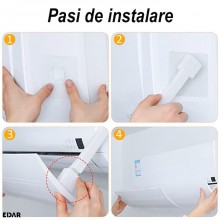 Deflector Pentru Aer Conditionat EDAR, Universal, Extensibil 56-108 cm, Protectie Curenti, Alb Deflector Pentru Aer Conditionat EDAR, Universal, Extensibil 56-108 cm, Protectie Curenti, Alb