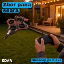 Avion RC Fighter cu Telecomanda EDAR, Drona cu 4 Elice Protejate in Aripi, 2.4 GHz, Raza 40 m, Zbor 6-8 Minute, Mentinere Alt... Avion RC Fighter cu Telecomanda EDAR, Drona cu 4 Elice Protejate in Aripi, 2.4 GHz, Raza 40 m, Zbor 6-8 Minute, Mentinere Alt...