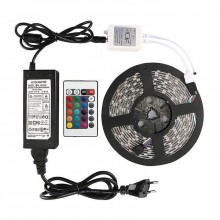 Kit Banda Led RGB EDAR Lumina Ambientala, 10 Metri, Telecomanda, IP65, Multicolor