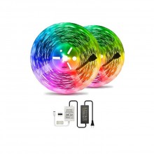 Kit Banda Led RGB EDAR Lumina Ambientala, 10 Metri, Telecomanda, IP65, Multicolor