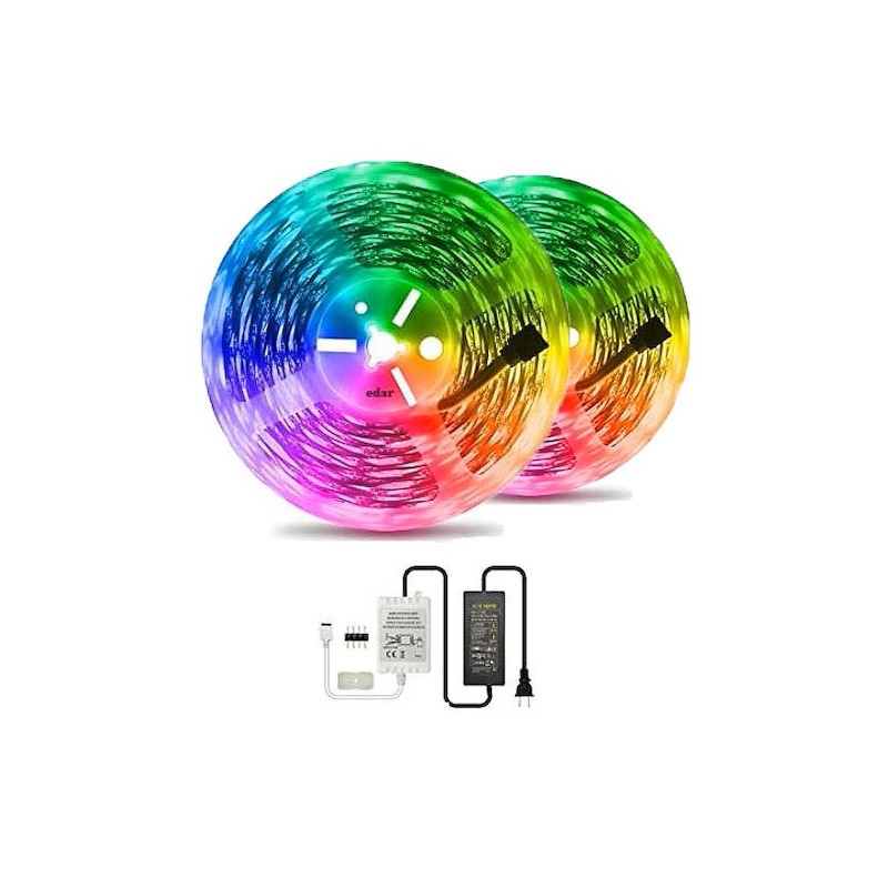Kit Banda Led RGB EDAR Lumina Ambientala, 10 Metri, Telecomanda, IP65, Multicolor Kit Banda Led RGB EDAR Lumina Ambientala, 10 Metri, Telecomanda, IP65, Multicolor