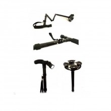 Baston telescopic EDAR pentru sprijin, pliabil cu lanterna, 4 puncte de sprijin, baza 4 puncte, portabil