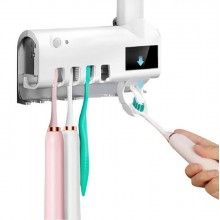 Dispenser pentru pasta de dinti EDAR, cu suport pentru 4 periute si incarcare solara