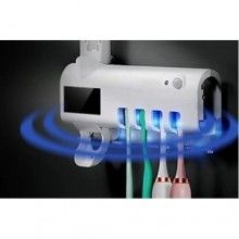 Dispenser pentru pasta de dinti EDAR, cu suport pentru 4 periute si incarcare solara Dispenser pentru pasta de dinti EDAR, cu suport pentru 4 periute si incarcare solara