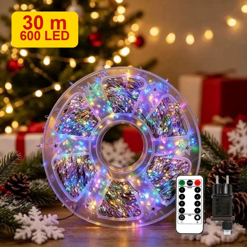 Instalatie De Craciun SIKS Fairy Lights Pentru Interior / Exterior Sau Brad, 600 Led-uri Culoare Multicolor, Lungime 30 Metri... Instalatie De Craciun SIKS Fairy Lights Pentru Interior / Exterior Sau Brad, 600 Led-uri Culoare Multicolor, Lungime 30 Metri...